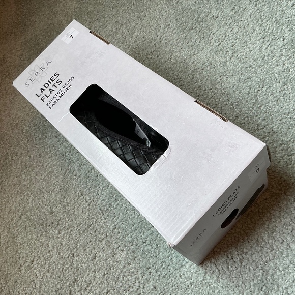 NWT Serra Ladies Black Flats Weave Design With Decorative Bow - Picture 7 of 8